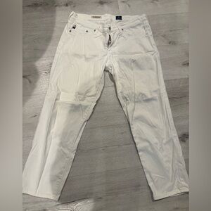 AG Adriano Goldschmied Women's cropped stilt Ivory cigarette ankle Pants